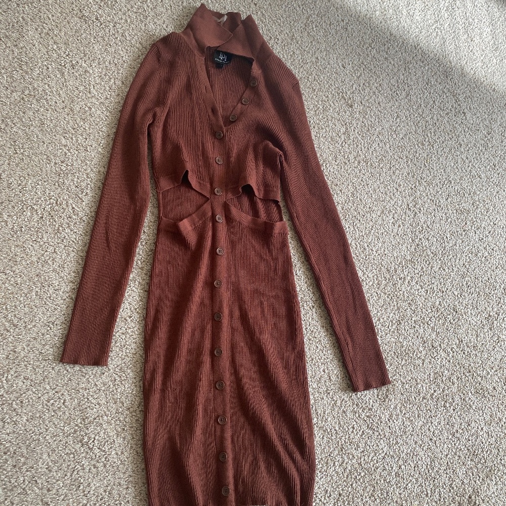 Derek Heart Women’s Long Sleeve Brown Dress Size XL